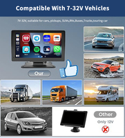 SUNWAYI Carplay sans fil 7 pouces écran universel voiture multimédia lecteur vidéo Android Auto écran tactile moniteur de voiture