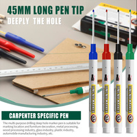 Marqueur permanent à double pointe courte et longue pour le marquage de trous profonds de 45 mm, idéal pour la construction industrielle, le dessin technique et le travail du bois