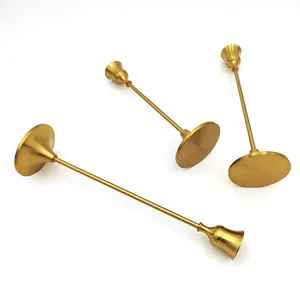 Custom Modern Luxury Aluminium Metal Stands Tall Gold Brass Taper Candle Holder Copper