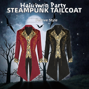 Nuevo Disfraz de Halloween Estilo Steampunk Medieval Europeo Americano, Chaqueta de <span class=keywords><strong>Esmoquin</strong></span> con Cola, Abrigo Victoriano Estampado, Unisex para Adultos, Disfraz para TV y Cine - Product Image 2