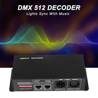 Décodeur DMX512 ESann DC12-24V vers convertisseur de signal de gradation PWM RGBW 4 canaux 16A avec port réseau et interrupteur d'encodage, prise XLR