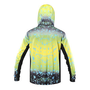 フィッシングウェア全体に高品質のプリントフィッシングシャツUPF50ポリエステルクイックドライUVフィッシングウェアメンズパーカー - Product Image 4