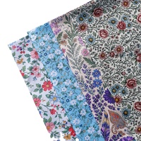 Tissu Popeline de Coton Tissé Respirant Premium à Motifs Floraux Personnalisés pour Garçons et Filles, Léger 110 GSM, Impression Sérigraphique Traditionnelle Cylindrique