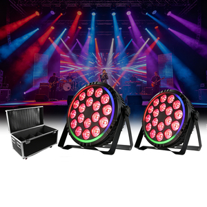 ไฟ LED Par แบบแบน 18x4W RGBWauv B22 4in1 พร้อมแถบแสง DMX512 สำหรับเวที ดีเจ งานแต่งงาน และงานอีเว้นท์ต่างๆ - Product Image 1