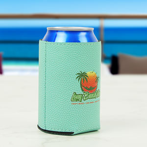 カスタム刻印可能なレザーレット缶ホルダー、再利用可能なカップスリーブ、スリムなレーザー彫刻PUレザー缶クーラー - Product Image 4