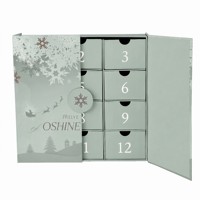 Boîte de calendrier de l'avent de Noël en forme de voiture de course avec logo personnalisé, 24 tiroirs, double porte, boîte cadeau en carton pour emballage de jouets en gros