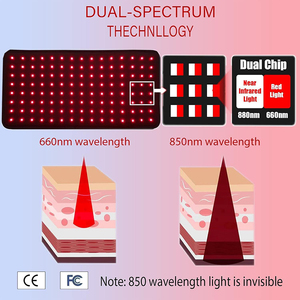 Bantalan Terapi Cahaya Inframerah Merah untuk Meredakan Nyeri Tubuh, Punggung, Lutut, Tangan & Kaki, Portabel 660nm/850nm NIR Terapi Dalam - Product Image 2