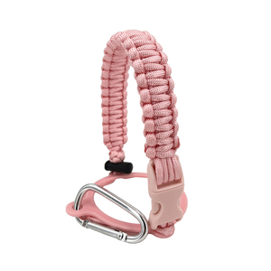 Paracord hijau tentara pegangan botol air gaya baru mulut lebar dengan karabiner tahan lama untuk berkemah luar ruangan dan mendaki - Product Image 2