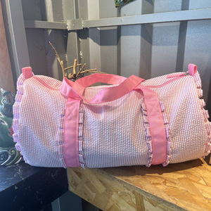 Mise à jour rose à volants Seersucker sac polochon filles danseur fourre-tout sacs de week-end pour <span class=keywords><strong>enfants</strong></span> sac de voyage léger DOM106-2898 - Product Image 3