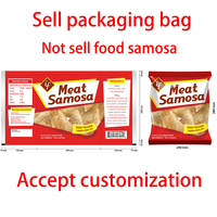 Sac d'Emballage Flexible en Plastique Vide à Scellage Arrière 3 Côtés avec Impression Personnalisée pour Samosas Surgelés et Aliments Congelés, avec Fenêtre Transparente