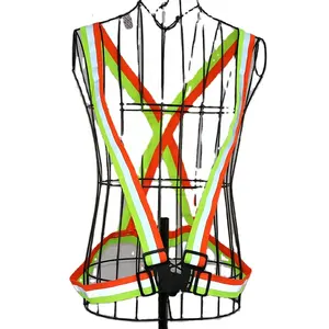 Double color Reflective Strap Belt Adjustable Elastic Reflective Vest For Running Walking Jogging Cycling Motorcycle