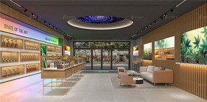 Magasin de cigares moderne en acier doré Design d'intérieur Présentoir au sol Armoire de magasin de fumée Vitrine de magasin de fumée en verre pour magasin de détail - Product Image 4