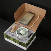 Ensemble de thé matcha traditionnel, kit de préparation de matcha en céramique personnalisé Harmony avec fouet en bambou, tamis à matcha, boîte cadeau