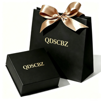 Maßgefertigte Schwarze Kunstpapier Wasserdichte Starre Schmuck-Geschenkboxen mit Schleifenknoten und Goldfolien-Logo für Ringe, Ohrringe und Anderen Schmuck