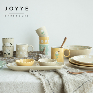 JOYYE هاندبينتيد البوهيمي طبق عشاء الزهور الخزف أواني الطعام طبق الخزف الجملة أطباق عشاء - Product Image 6