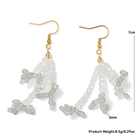 Boucles d'oreilles artisanales en perles rondes facettées en pierres précieuses naturelles colorées (Citrine, Tourmaline arc-en-ciel, Grenat) – Cadeau