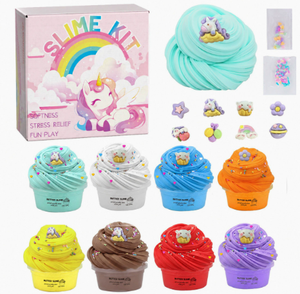 Kit de Slime para Niños, 12 Colores, Taza Grande, Juego Sensorial con Espuma Efervescente y Adornos Lindos - Product Image 2