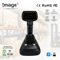 Escáner de Códigos de Barras 3 en 1 con Bluetooth, 1D y 2D, con Soporte, Lector Automático de Códigos QR, Interfaces Compatibles con USB 2.4G y Bluetooth