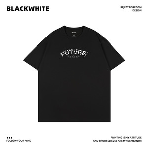 Camiseta Negra de Punto Estampada Unisex de Manga Regular 100% Algodón Transpirable Hecha en China Talla S Q117 - Product Image 3