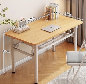 Folding <strong>Computer</strong> Desk for Home Office Study, <strong>Simple</strong> Rectangular Small Space Study <strong>Table</strong> - Product Image 6