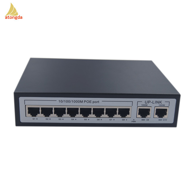 8 Port 1000Mbps Gigabit Ethernet PoE Switch Rj45 80W Factory Direct SNMP Function Stackable 1.8G Capacity 4-Port VLAN Support DC