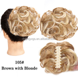 WE05 Meilleure Vente Populaire <span class=keywords><strong>Chignon</strong></span> Synthétique Grande Taille avec Pince, Court Frisé ou Lisse, <span class=keywords><strong>Chignon</strong></span> Coiffé-Décoiffé pour Femme - Product Image 3