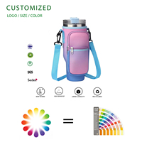 Sac Téléphone Bandoulière Réglable Imperméable avec Support pour Gobelet Isotherme, Étui Housse en Néoprène pour Bouteille d'Eau 40 Oz