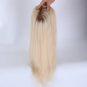 Wholsale 100% शीर्ष ब्राजील मानव कुंवारी बाल मध्यम आधार आकार टौपी रंग मानव बाल सफेद महिलाओं के लिए अव्वल
