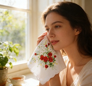 <span class=keywords><strong>Mouchoirs</strong></span> en coton pour hommes et femmes, premium, 29x29cm, petits, à motif floral vintage, bord festonné, imprimé floral - Product Image 5