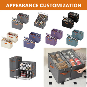 Organizador <span class=keywords><strong>de</strong></span> Zapatos Apilable <span class=keywords><strong>de</strong></span> Tela <span class=keywords><strong>para</strong></span> Armario, Paquete <span class=keywords><strong>de</strong></span> 2 <span class=keywords><strong>Cajas</strong></span> Plegables <span class=keywords><strong>para</strong></span> Almacenamiento <span class=keywords><strong>de</strong></span> Zapatos con Tapa Transparente - Product Image 2