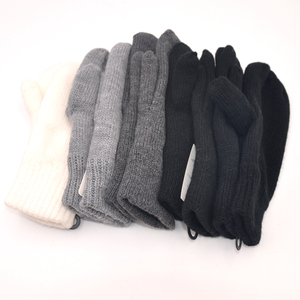 Mitaines noires tricotées d'hiver pour adultes Gants mitaines pour hommes Gants pour adultes Gants <span class=keywords><strong>sans</strong></span> doigts <span class=keywords><strong>sans</strong></span> doigts Mitaines en laine - Product Image 4