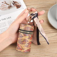 Nouvelle mini pochette en cuir pour femme, mignonne et tendance, avec boucle porte-clés de voiture, forme ronde simple, pour foulard et monnaie, avec fermeture éclair