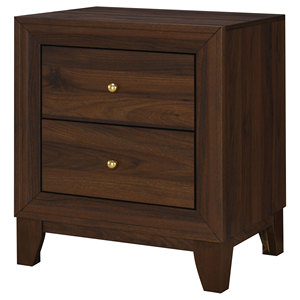 Anza <b>Walnut</b> 2-drawer Nightstand Bedside <b>Table</b> - Product Image 3