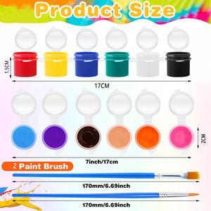 Yeeart Không Độc Hại Mini Acrylic Sơn Set 12 Màu Sắc Acrylic Dải Sơn Với 2 Bàn Chải Cho Trẻ Em & Người Lớn Craft Sơn - Product Image 2