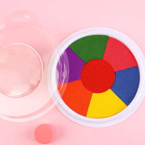 Offre Spéciale : Kit de 7 tampons encreurs ronds personnalisables avec logo, non toxiques, faits à la main, pour l'art et l'artisanat coloré <span class=keywords><strong>des</strong></span> enfants - Product Image 3