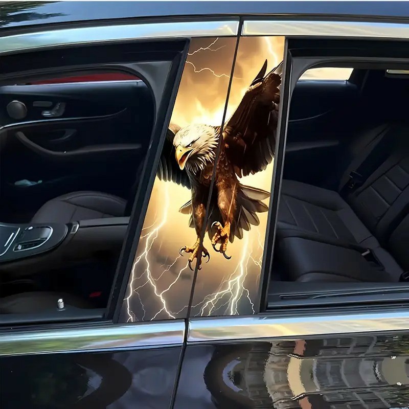 Abstract Eagle Truck Rear Window Decal - Colorful Perforated Vinyl Sticker For SUV & Pickup (66" X 22")