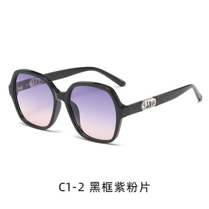 Gafas de Sol para Mujer Dl D7482, Lentes TAC UV400 Antideslumbrantes, Montura Grande, Gafas de Moda para Exteriores, Montura Dorada - Product Image 2