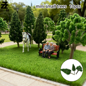 10 cái mỗi túi phong cách khác nhau của quy mô 1/87 thu nhỏ cây nhựa đào tạo đường sắt cảnh quan kiến trúc mô phỏng nhà máy - Product Image 5