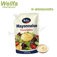 Pochette Doypack en aluminium anti-fuite avec bec verseur pour liquides alimentaires, 200g 400g, personnalisable avec logo du fabricant, pour recharge de mayonnaise
