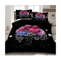 Housse de couette en polyester 100% imprimée numérique de fleur 3D de luxe