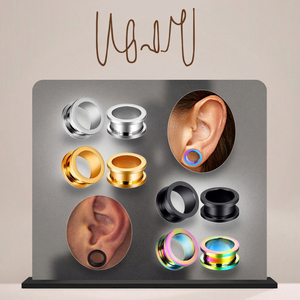Xinfocus 2mm-22mm bouchon d'oreille Tunnels jauges Kit d'étirement en acier inoxydable vis sur Double évasé extenseur mode corps bijoux - Product Image 6