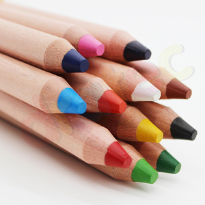Crayons et crayons de couleur 3-en-1 pour fournitures scolaires, <span class=keywords><strong>taille</strong></span>-<span class=keywords><strong>crayon</strong></span> soluble à pointe émaillée géant avec 6/12 couleurs - Product Image 5