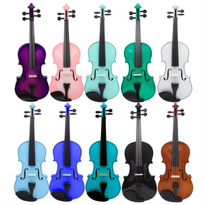 Fabricant ventes directes de violons colorés et en bois pour débutants adultes et enfants pratiquant les violons en bois massif - Product Image 1