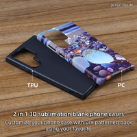 Casing HP 2-in-1 TPU PC dengan Lubang Besar, Motif Frosted, untuk Transfer Panas, Sublimasi 3D, Matte, Kosong, Lubang Besar