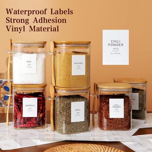 Set di 6 Barattoli Quadrati in Vetro NFS con Coperchi in Bambù e Cucchiai, Capacità 300-1600ml, Senza BPA, Lavabili in Lavastoviglie, Resistenti all'Umidità, per Cucina - Product Image 3
