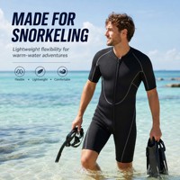 Combinaison de plongée courte en néoprène pour homme avec fermeture éclair sur la poitrine, épaisseur 2 mm, pour la plongée avec tuba et le surf