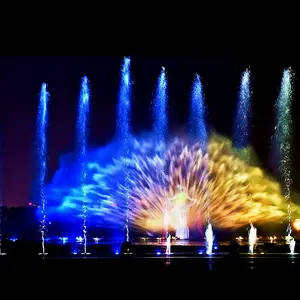 Water show outdoor decorative projection movie custom water screen fountain