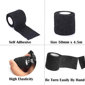 Venda para Manos para <span class=keywords><strong>Tatuajes</strong></span>, Antideslizante, Deportiva, <span class=keywords><strong>de</strong></span> Tela No Tejida, Cinta Negra para <span class=keywords><strong>Tatuajes</strong></span>, Vendaje Elástico Autoadhesivo Desechable, Protector <span class=keywords><strong>de</strong></span> Agarre - Product Image 4