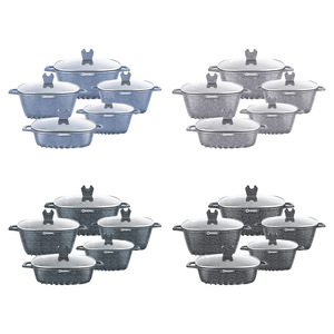 Dessini 10 Piece Square Aluminum <b>Soup</b> <b>Pot</b> Set Non Stick Cooking Pan Household Use - Product Image 1