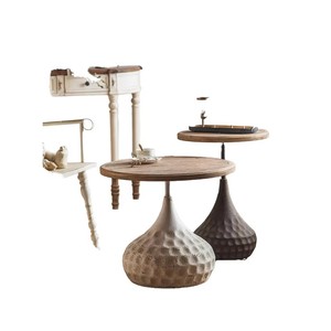 Bắc Âu Đồ Nội Thất Phòng Khách Ghế Sofa Trung Tâm Bảng Vòng Cuối Bàn Bằng Gỗ Hàng Đầu Kim Loại Cơ Sở Hiện Đại Bàn Cà Phê Bộ - Product Image 5